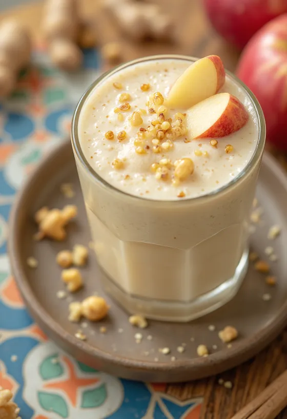 Smoothie Apel Jahe dengan apel segar dan jahe parut