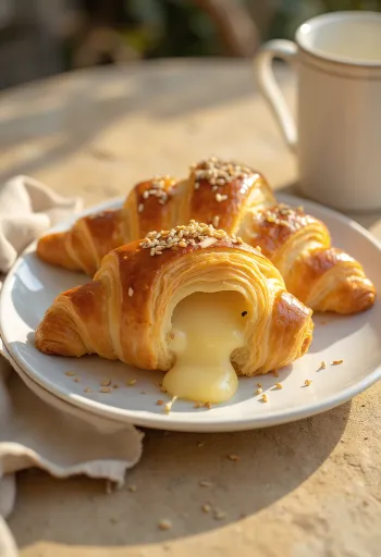 Croissant keju gouda disajikan