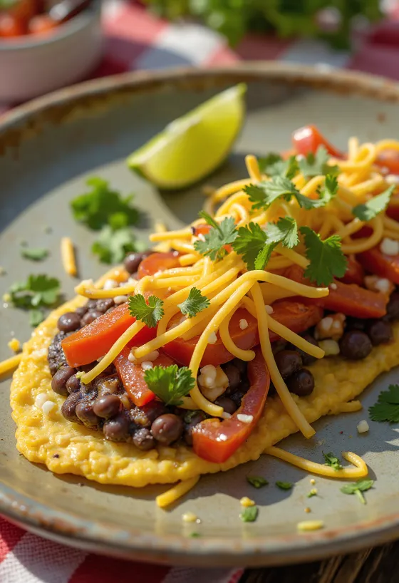 Huarache Meksiko otentik dengan kacang dan keju