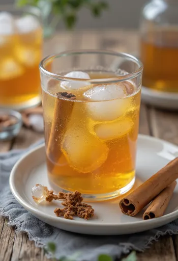 Cider mint kayu manis dalam gelas