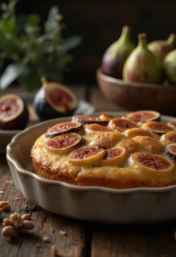Kue buah ara dan kenari di piring