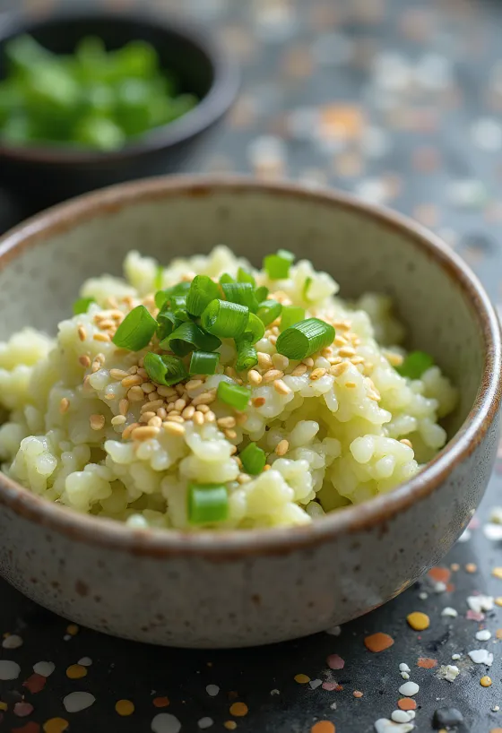 Nasi wasabi disajikan