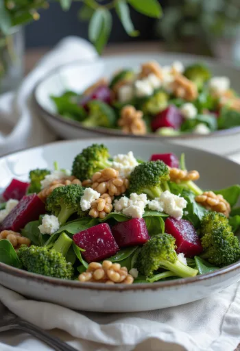 Salad brokoli bit dengan saus kenari