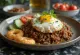 Nasi Goreng Klasik, disajikan dengan rempah kaya, ayam, dan telur