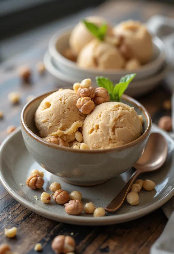 Es krim hazelnut lembut