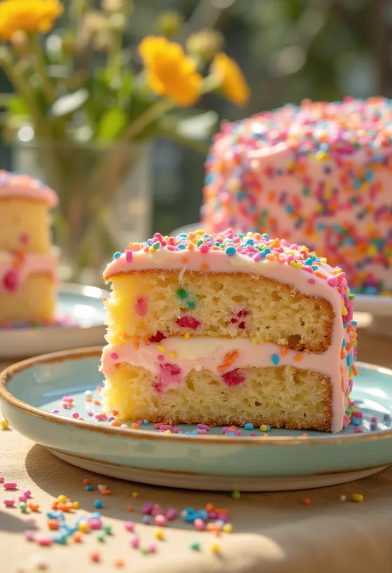 Kue Sprinkle dihiasi dengan gula tabur warna-warni