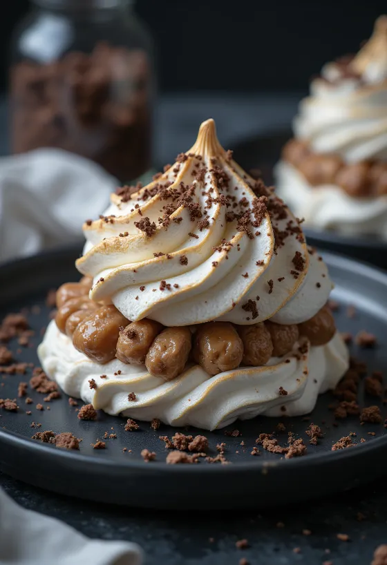 Meringue chestnut putih renyah