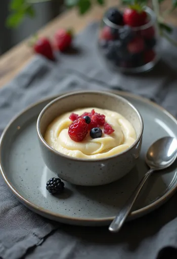 Panna cotta mascarpone dalam gelas