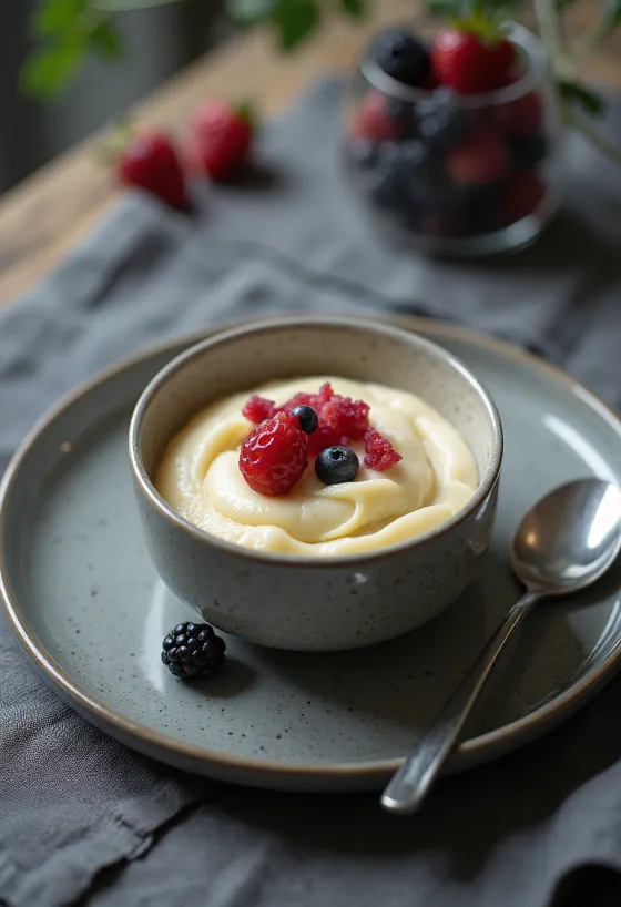 Panna cotta mascarpone dalam gelas