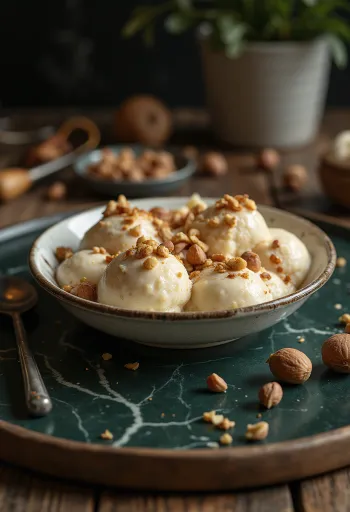 Parfait hazelnut disajikan