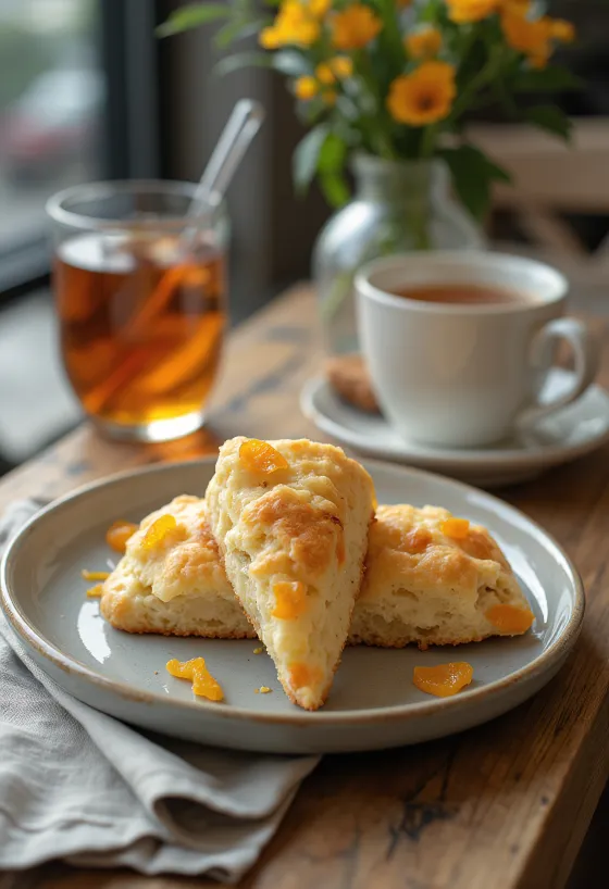 Scone Kulit Jeruk Manisan disajikan