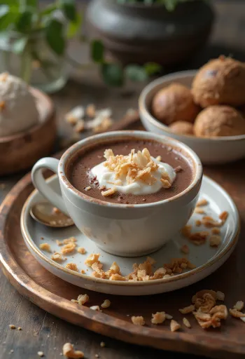 Minuman kelapa panas disajikan segar