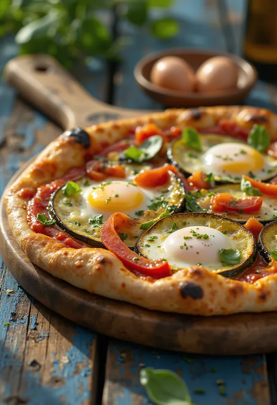 Pizza alla Griglia dengan sayuran panggang