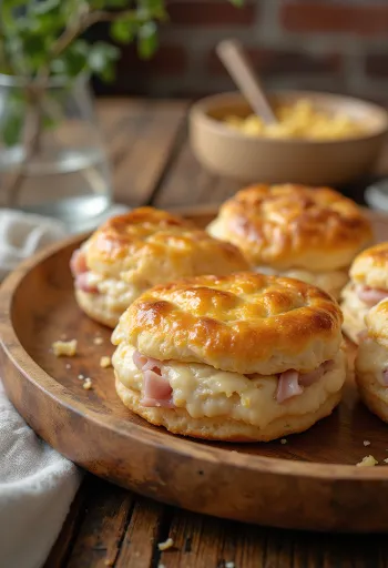 Scone keju daging asap disajikan