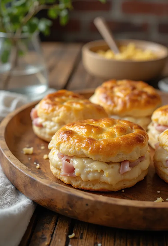 Scone keju daging asap disajikan