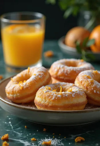 Donat jeruk disajikan di atas piring