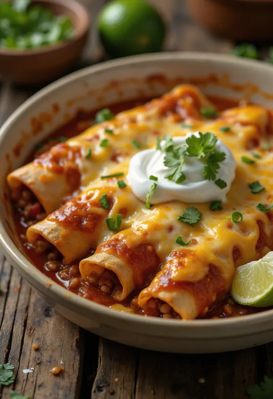 Enchilada sapi disajikan