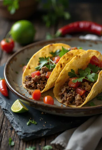 Tacos Daging Sapi Cincang disajikan