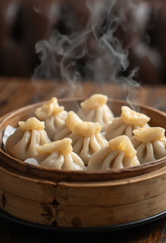 Dim sum ayam disajikan