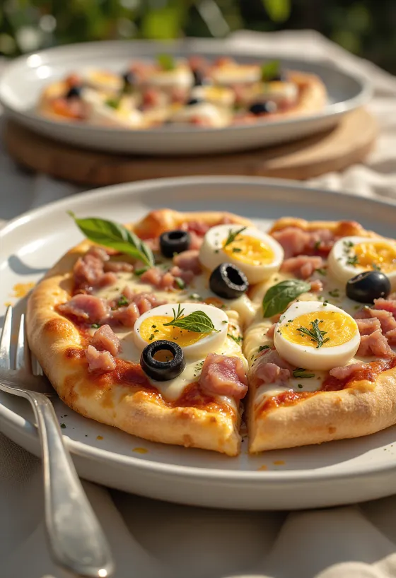 Pizza Tunisienne disajikan