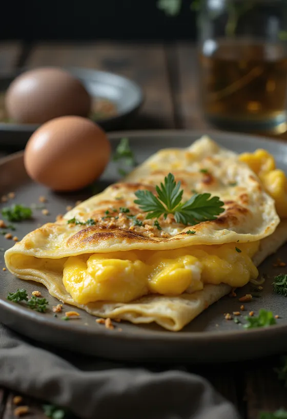 Pancake Terong Panggang yang baru dipanggang