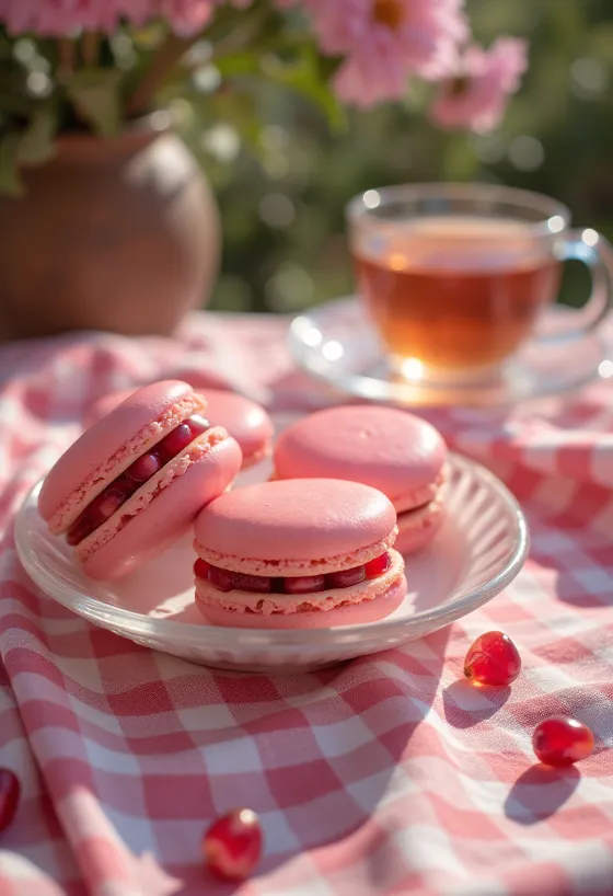 Macaron delima disajikan