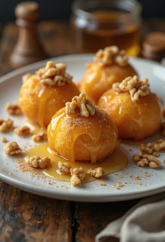 Loukoumades disajikan