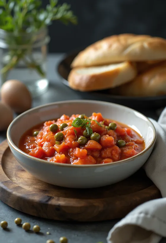 Saus tomat kapari rosemary disajikan