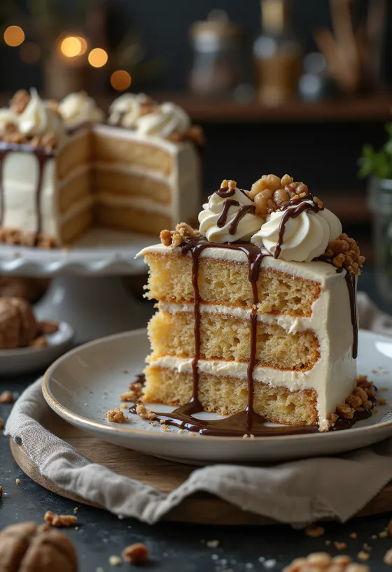 Kue chestnut lapis krim kenari