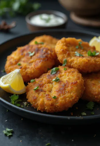Schnitzel kerbau goreng disajikan