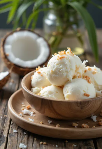 Es krim kelapa mint disajikan