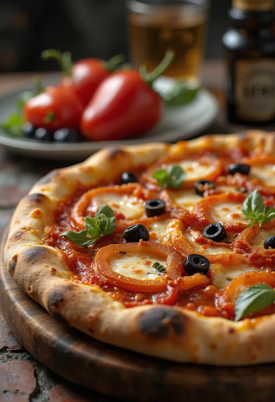 Pizza alla Zingara dengan sayuran dan sosis