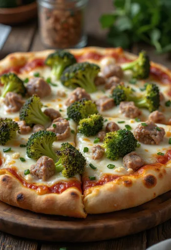 Pizza Friarielli e Salsiccia – Pizza sosis dan brokoli Napoli disajikan