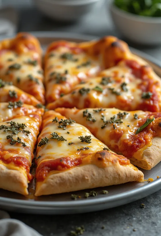 St. Louis Style Pizza dengan adonan tipis dan keju Provel