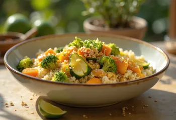 Buddha Bowl kari sayuran disajikan