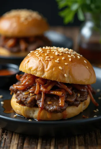 Korean Bulgogi Bao dengan daging sapi kecap asin