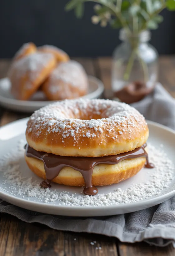Donat Nutella disajikan