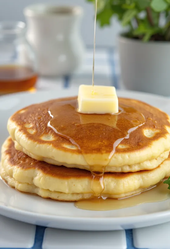 Roti bun pancake yang baru dipanggang