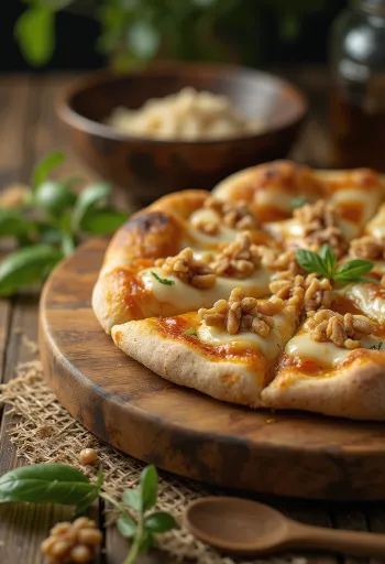 Pizza alle Noci dengan kenari dan keju