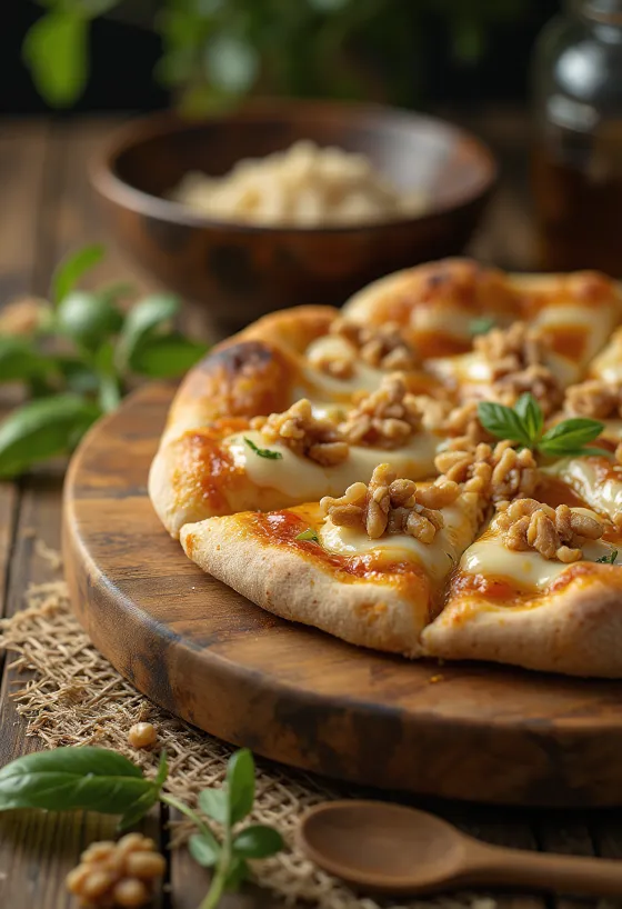 Pizza alle Noci dengan kenari dan keju