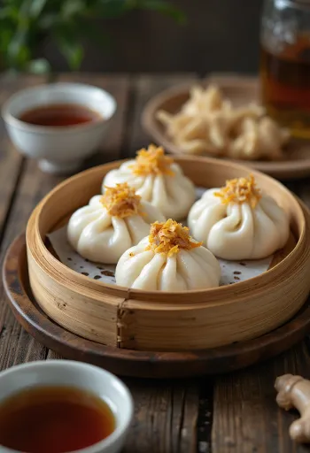 Bao kukus berisi daging kalkun cincang