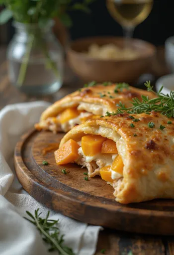 Calzone Ayam Labu yang baru dipanggang