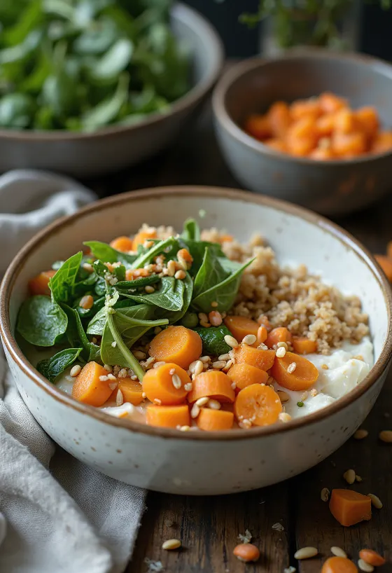 Buddha Bowl Krim Seledri Pedas disajikan