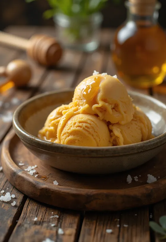 Es krim karamel madu creamy disajikan