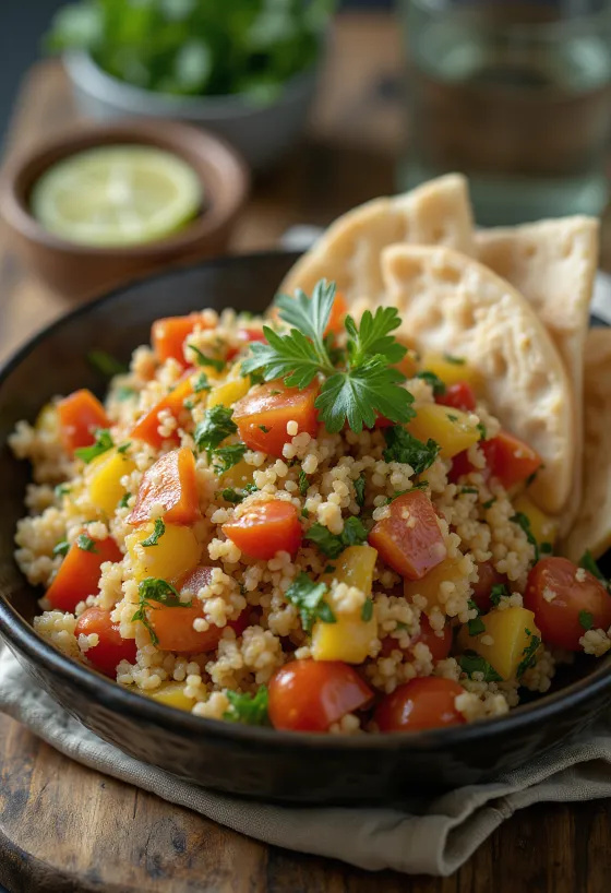 Tabbouleh dengan peterseli segar dan mint