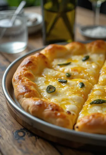 Pizza all’Olio dengan minyak zaitun extra virgin dan rempah segar