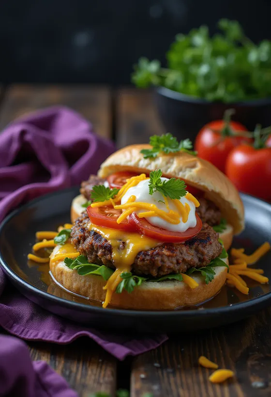 Gyros gaya Amerika dalam bentuk hamburger