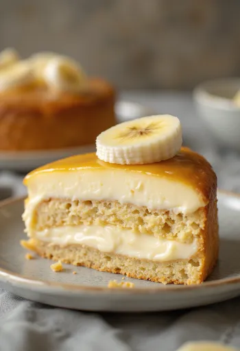 Kue mascarpone pisang disajikan