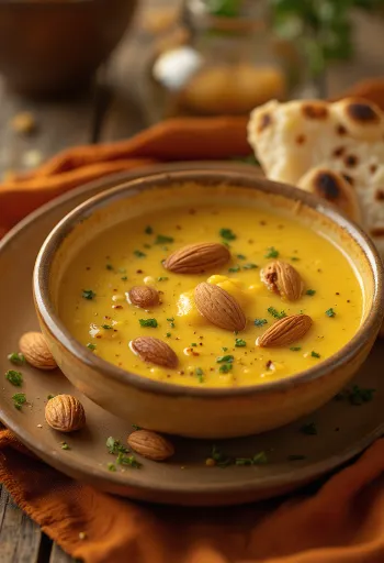 Saus kari korma India disajikan