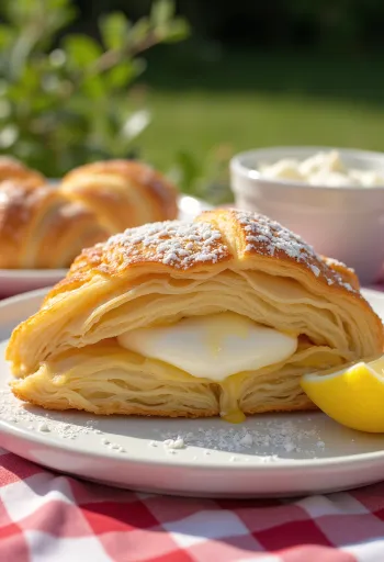 Croissant yogurt Yunani baru dipanggang